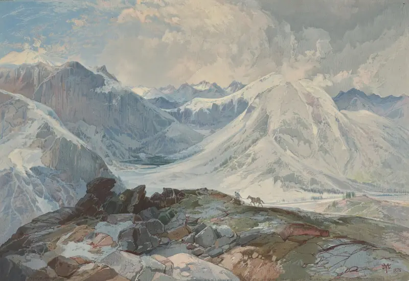 Myggstigen, Klippiga bergen i Colorado, 3 658 meters höjd av Thomas Moran