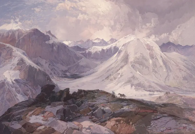Myggstigen, Klippiga bergen i Colorado. 12 000 fots höjd av Thomas Moran