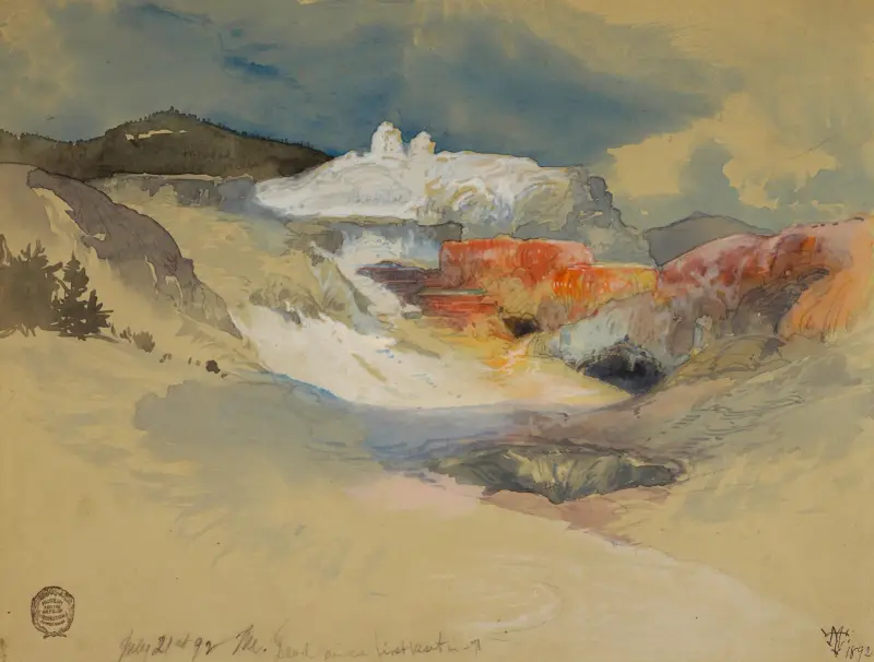 Yellowstone, heiße Quellen von Thomas Moran