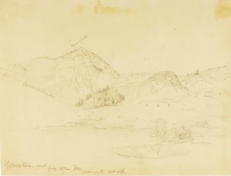 Yellowstone Park, Mammoth Hot Springs av Thomas Moran