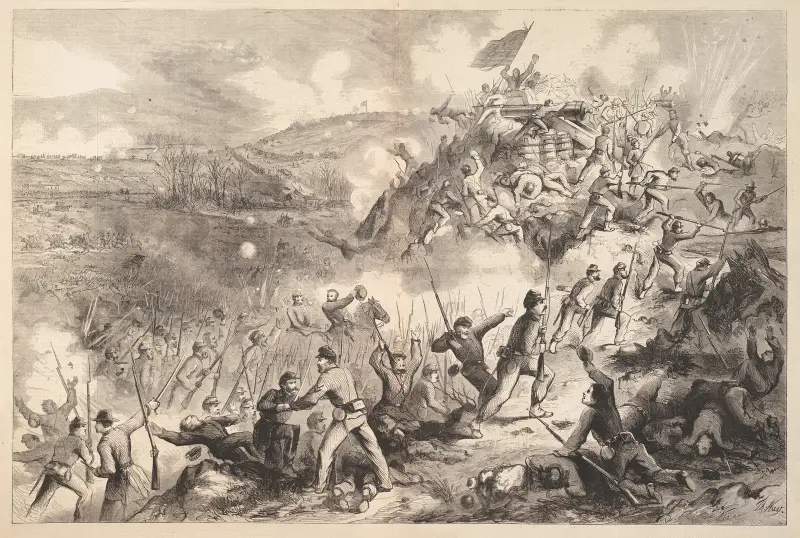 En scen från ett av slagen före Vicksburg av Thomas Nast
