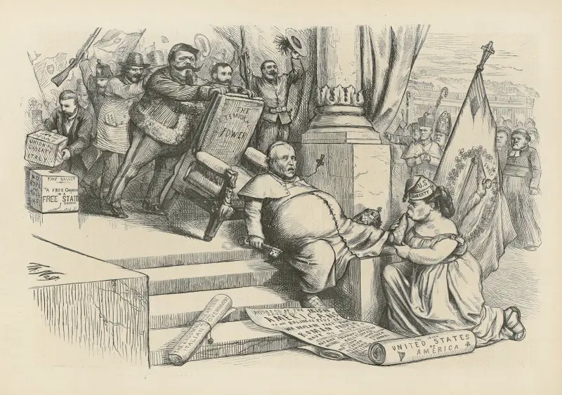 Amerika sympatiserar med påven av Thomas Nast