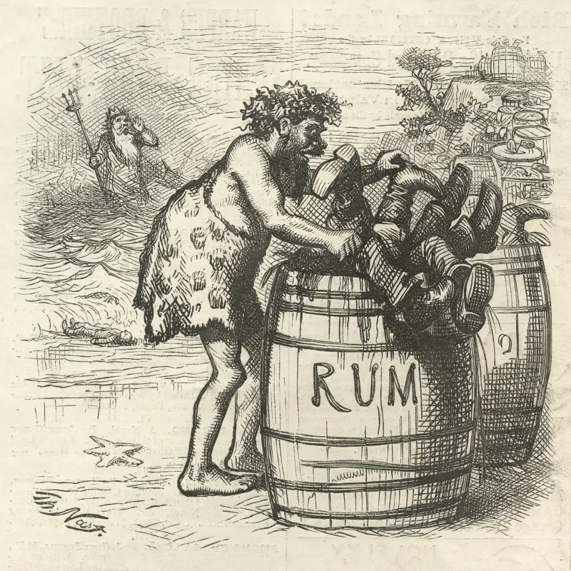 Bacchus drowns more than Neptune av Thomas Nast