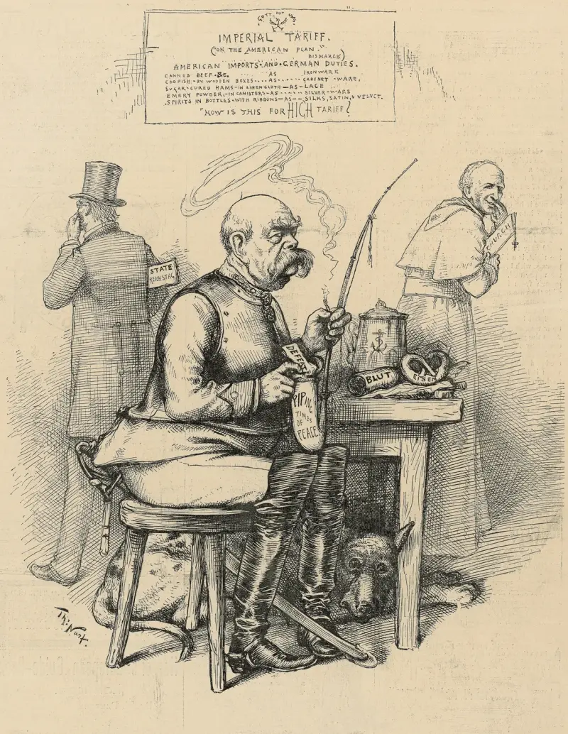 Bismarck stoppar det i pipan för att röka av Thomas Nast