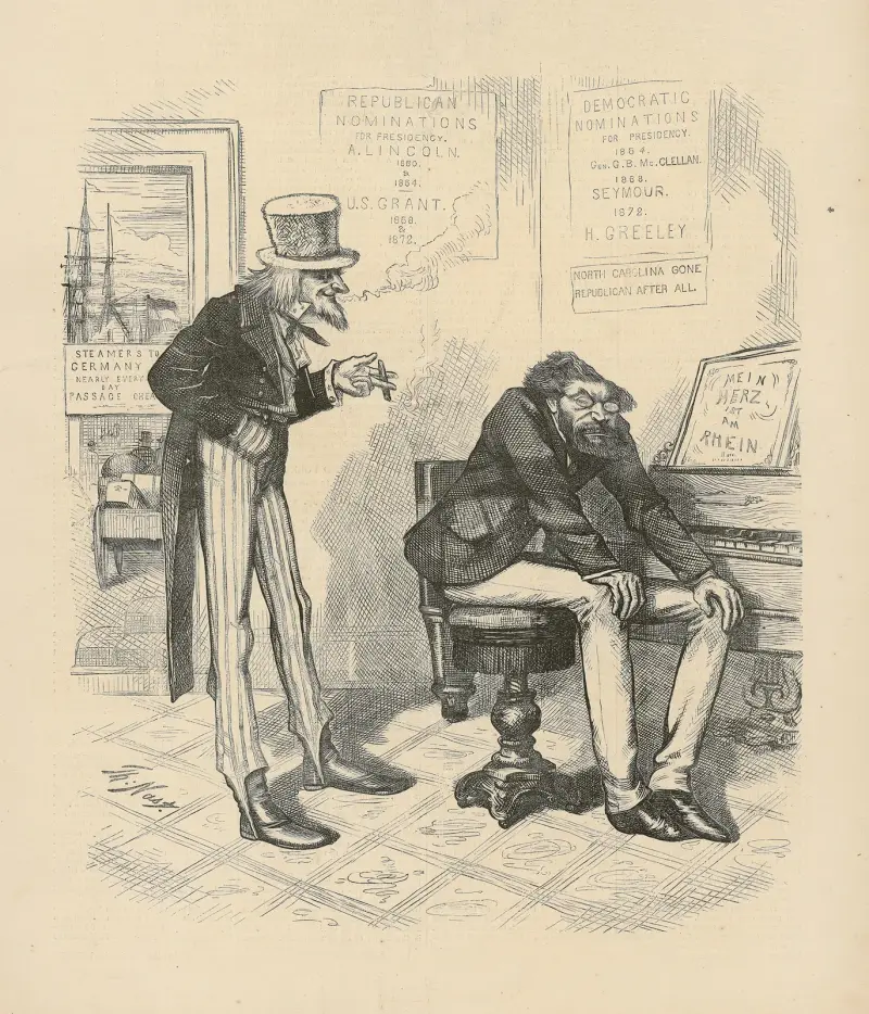 Carl is ‘disgusted with American politics’ av Thomas Nast