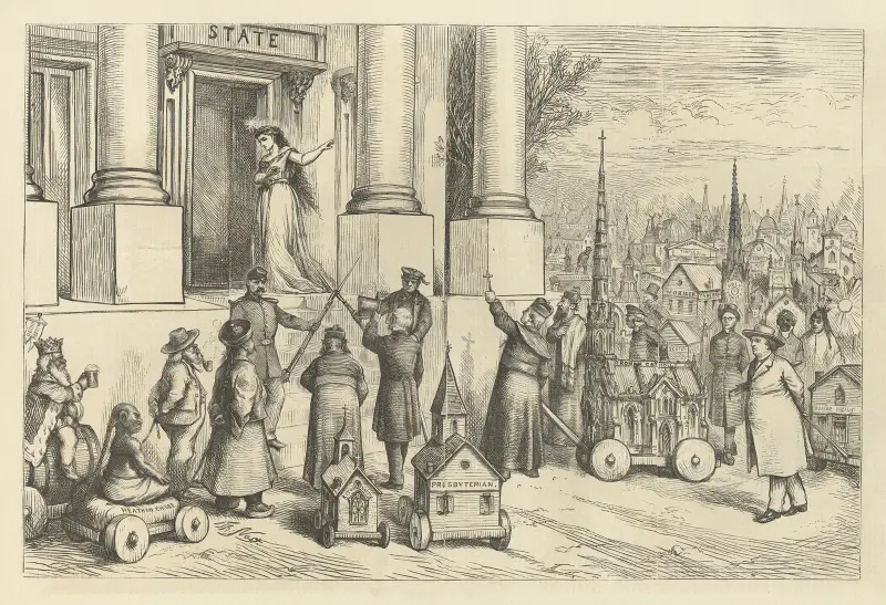 Church and state — no union upon any terms av Thomas Nast