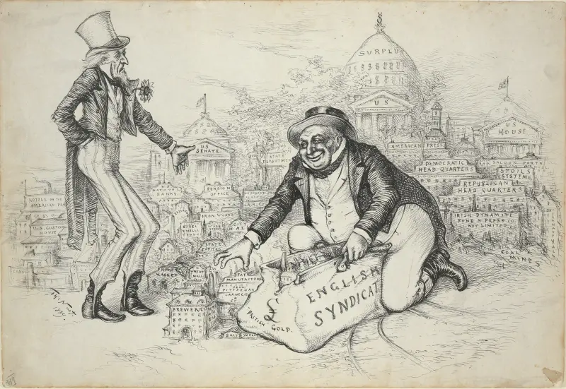 Engelska syndikatet (brittiskt guld) av Thomas Nast