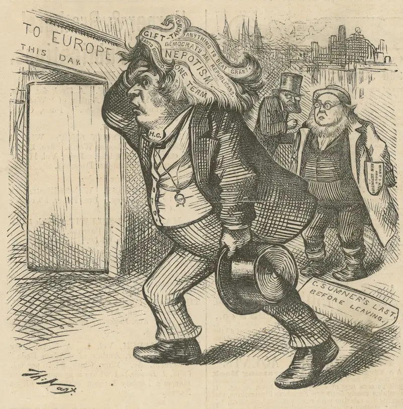 Good-bye! My poor brain demands rest av Thomas Nast