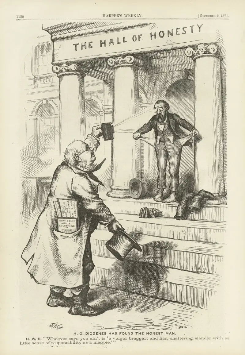 H. G. Diogenes has found the honest man av Thomas Nast