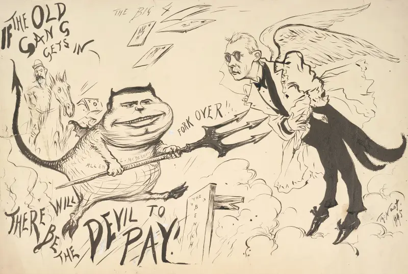 If the old gang gets in, there will be the devil to pay av Thomas Nast