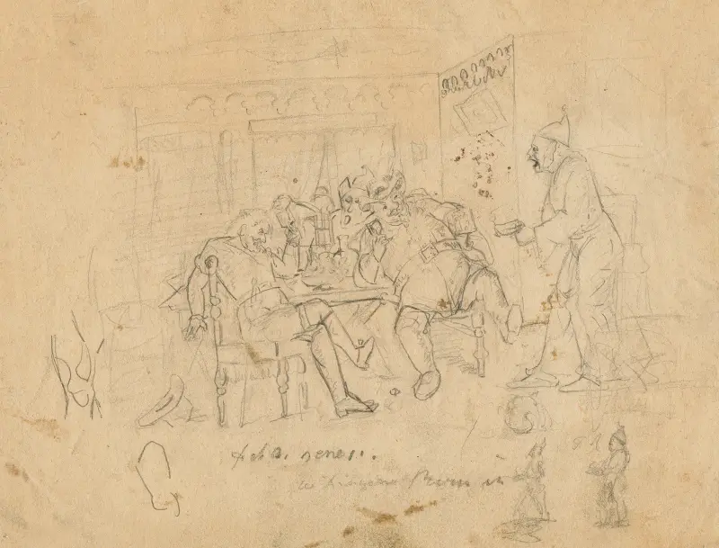 Kung Henrik IV, del 1, II, 4, Falstaff och andra på tavernan av Thomas Nast