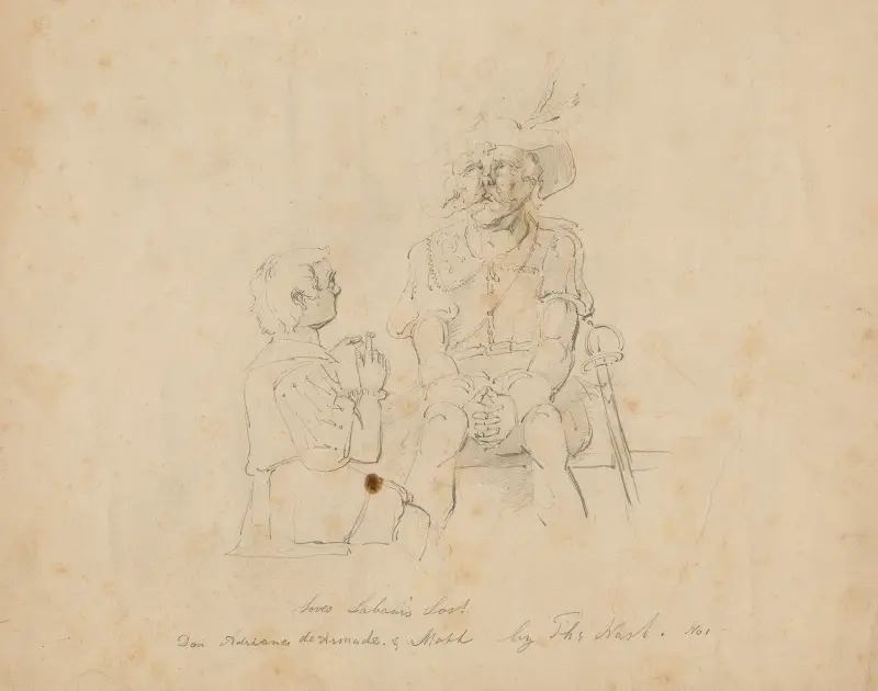 Kärlekens möda förspild, Don Adriane de Armade och Moth av Thomas Nast