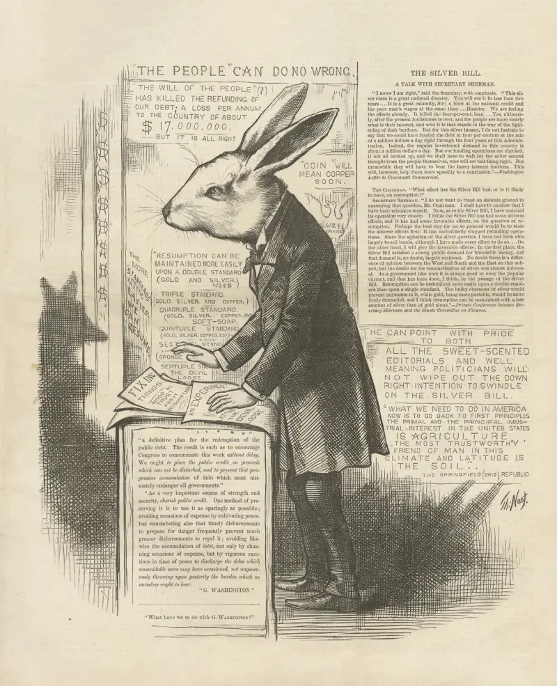 Manhood and honor should have hare hearts av Thomas Nast