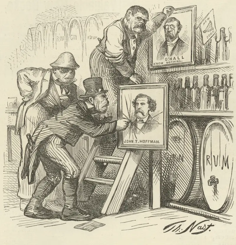 Nu går vi upp, upp, och nu går vi ner, ner av Thomas Nast