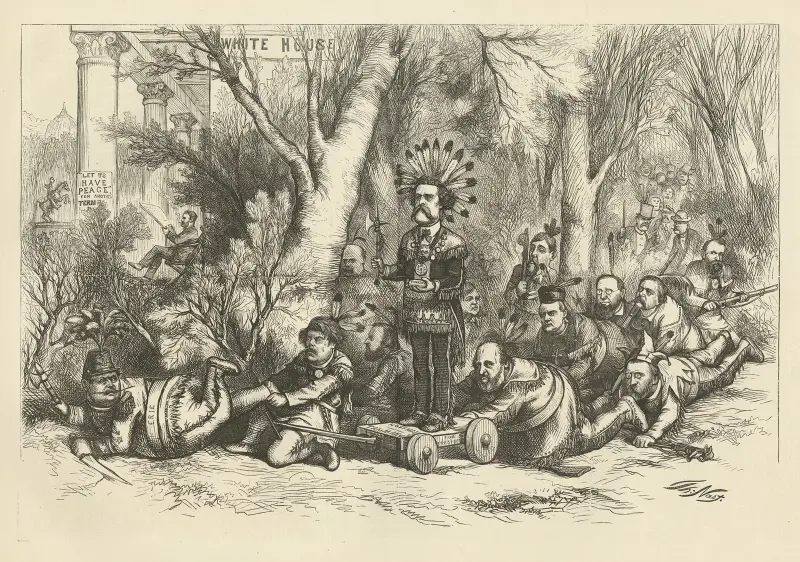 On to Washington!. av Thomas Nast