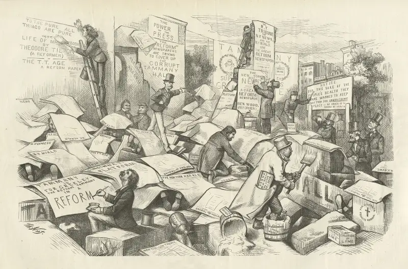 Bort, förbannade fläck! Bort, säger jag! av Thomas Nast