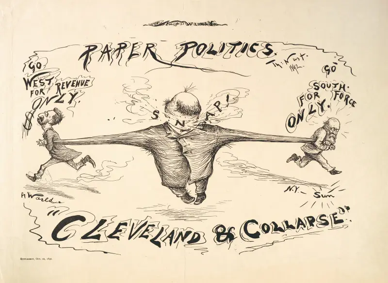 Paper politics. ‘Cleveland & collapse’ av Thomas Nast