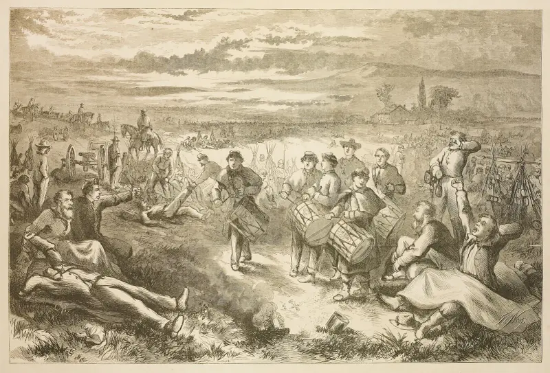 Reveille in camp — 5 a.m av Thomas Nast