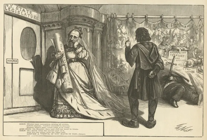 Senator Tweed i en ny roll av Thomas Nast