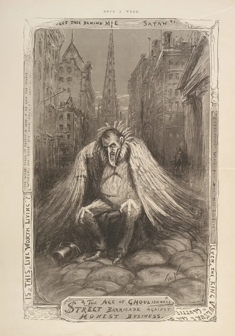Epoka ghulowatości. Barykada przeciw uczciwemu handlowi, Thomas Nast