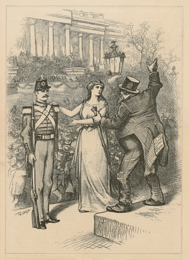 The citizen soldier at the inauguration of General Garfield av Thomas Nast