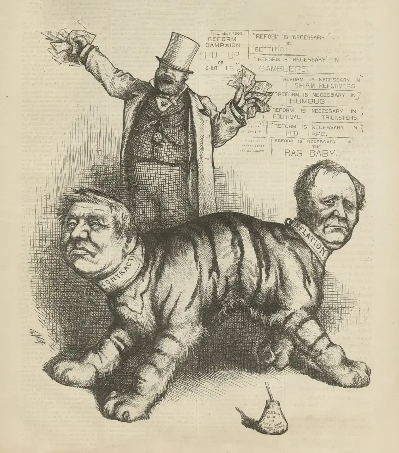 The democratic (deformed) tiger ‘fixed’. av Thomas Nast