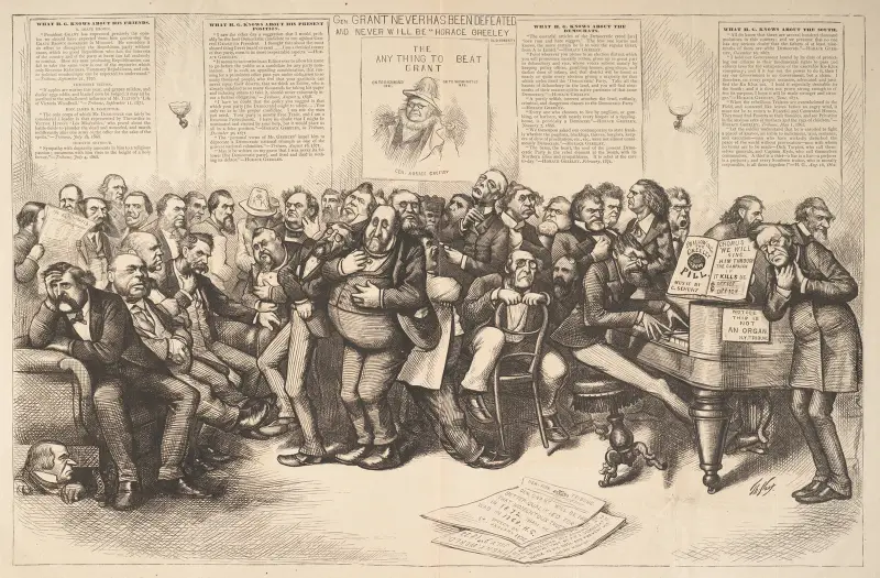 The key-note of the campaign av Thomas Nast