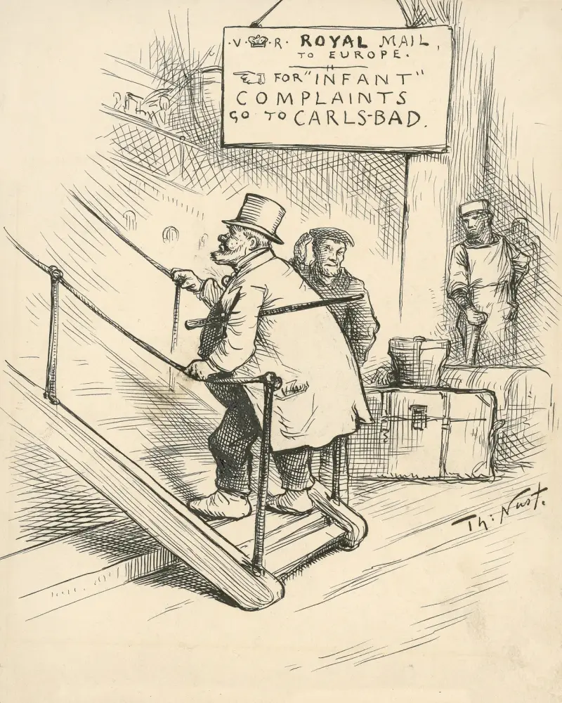 The Monopolist goes to Europe to spend his surplus fat… av Thomas Nast