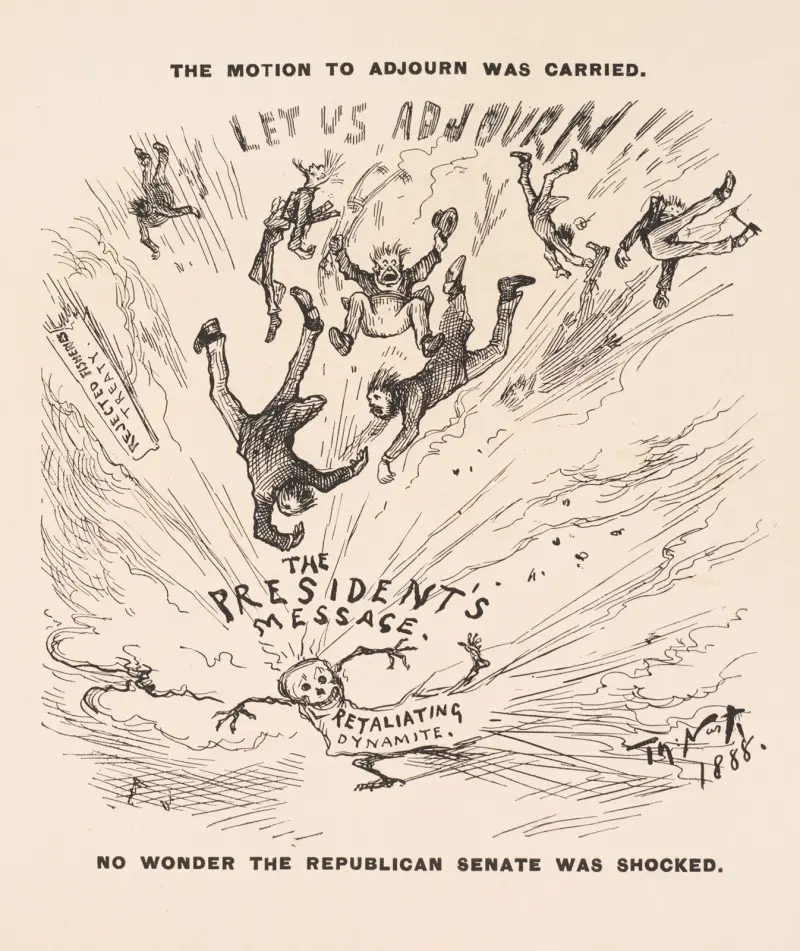 The motion to adjourn was carried. No wonder the Republican Senate was shocked av Thomas Nast