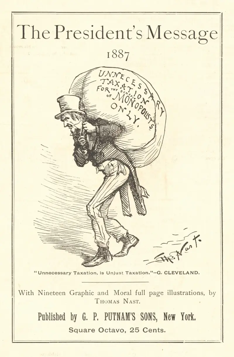 Die Botschaft des Präsidenten 1887; Unnötige Besteuerung allein zugunsten der Monopolisten von Thomas Nast