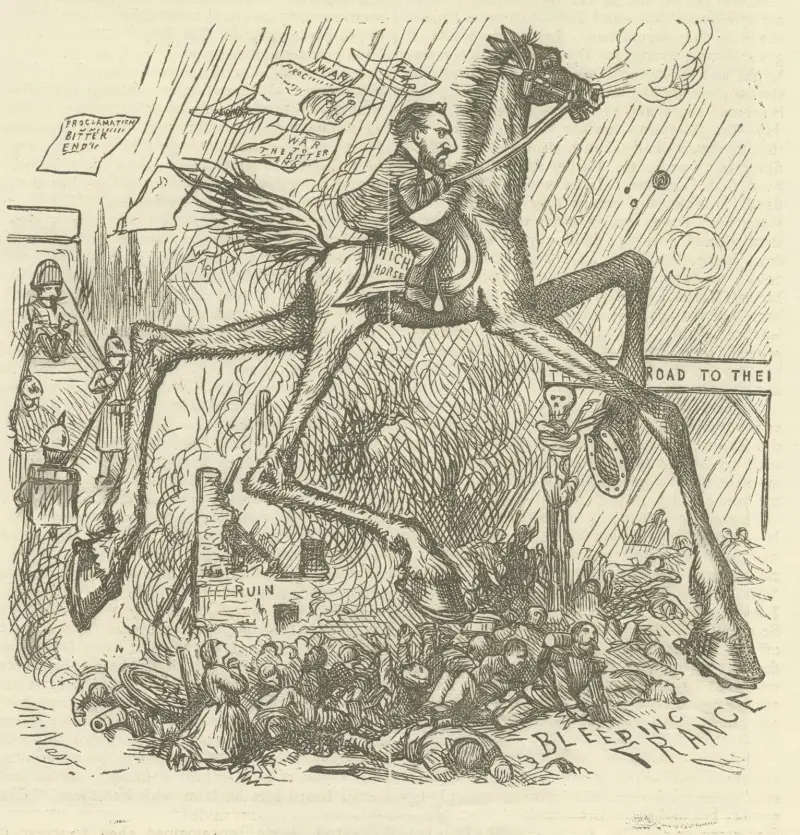The situation at Paris. General Carnage on his high horse av Thomas Nast
