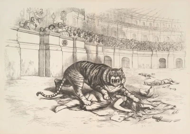 Tammanytigern lös – 'Vad tänker du göra åt det' av Thomas Nast