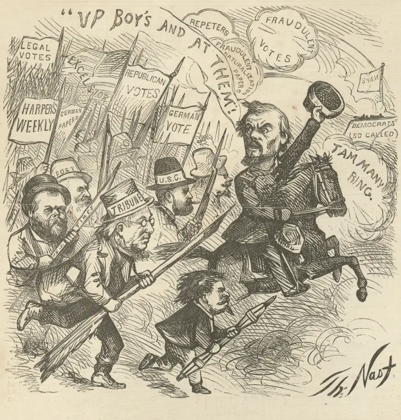 We fights mit sigel av Thomas Nast
