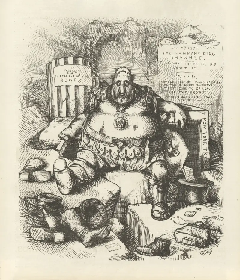 What are you laughing at; To the victor belong the spoils av Thomas Nast