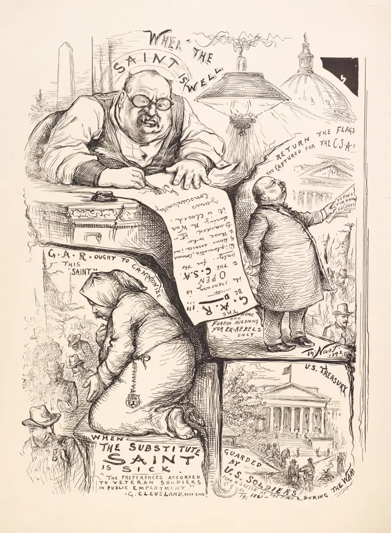 When the saint is well. When the substitute saint is sick av Thomas Nast