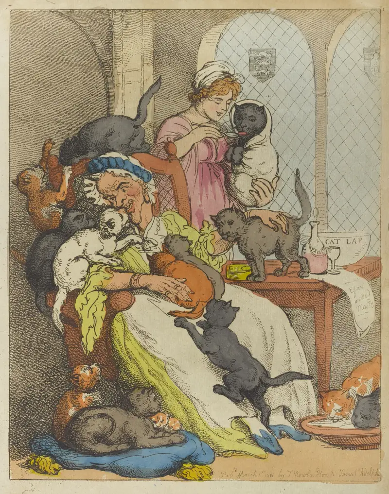 En katamaran eller en gammal jungfrus barnkammare av Thomas Rowlandson