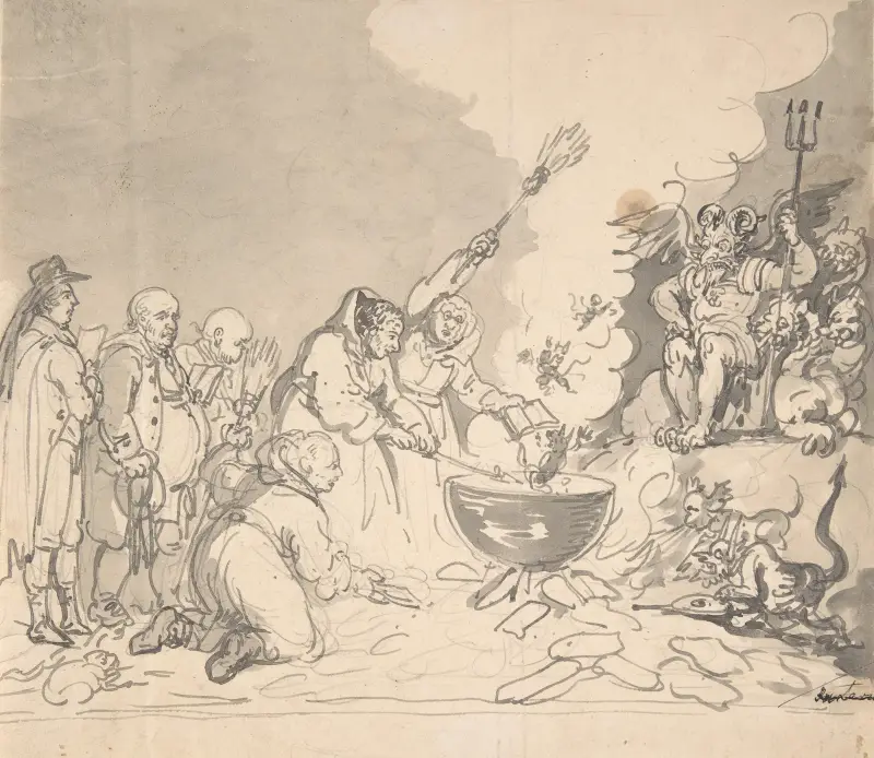 En charm för demokratin, granskad, analyserad och förstörd 1 januari 1799 av Thomas Rowlandson