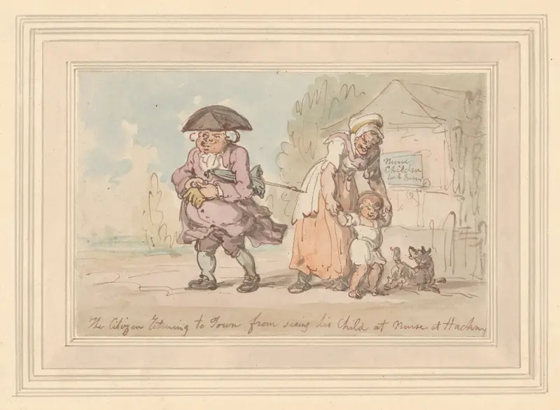 A citizen returning to town from seeing his child… av Thomas Rowlandson