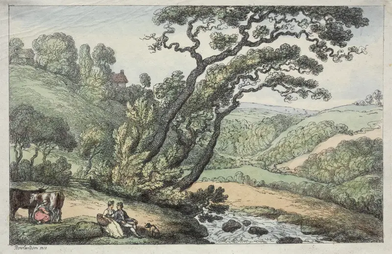 Pohled do Cornwallu, Thomas Rowlandson