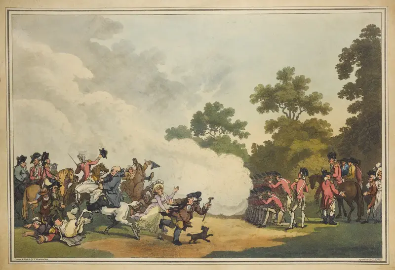 En fältdag i Hyde Park av Thomas Rowlandson