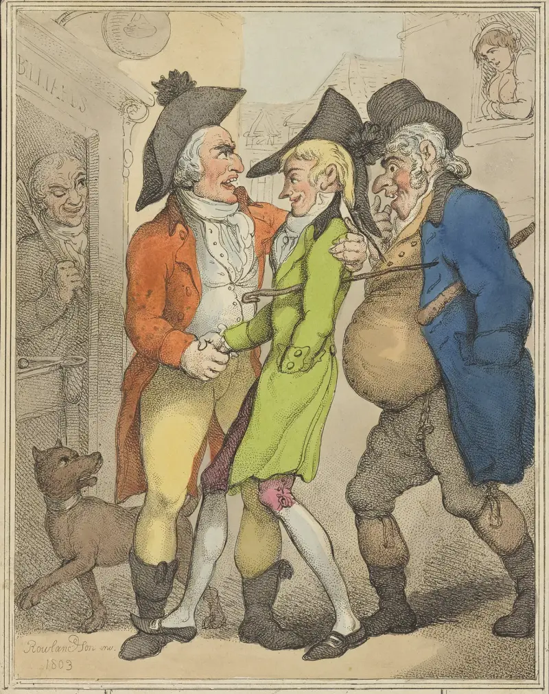A flat between two sharps av Thomas Rowlandson