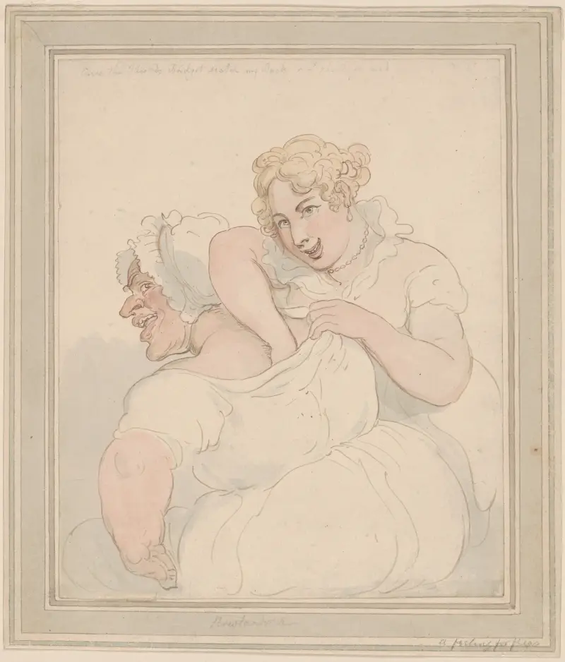 A friend in need ; A feeling for fleas av Thomas Rowlandson