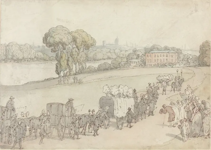 Pohřební průvod, Thomas Rowlandson