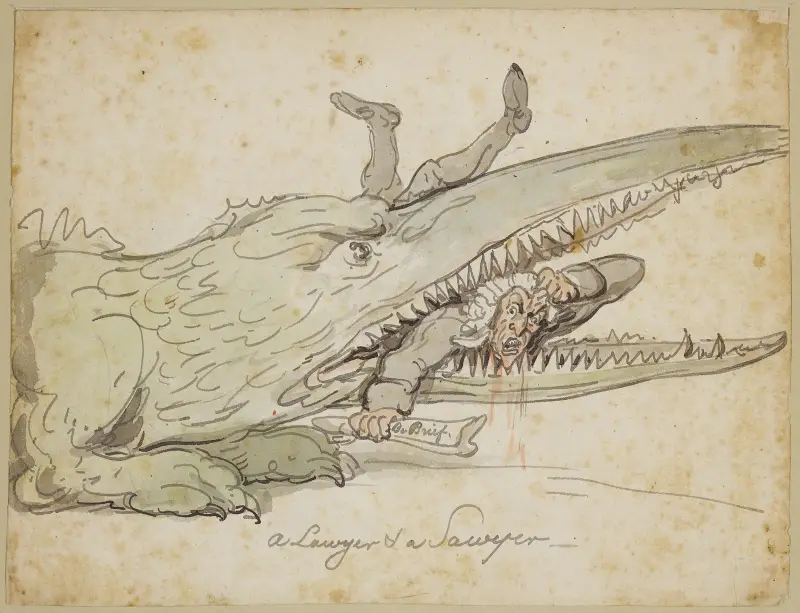 A lawyer and a sawyer av Thomas Rowlandson