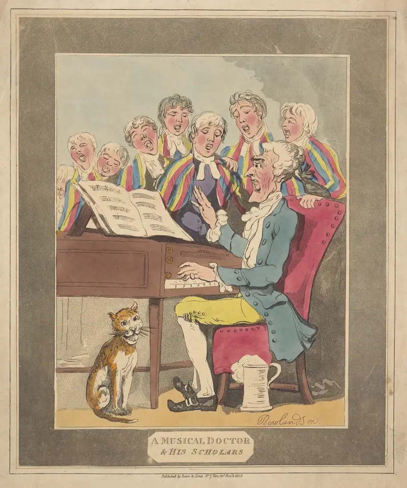 En musikalisk doktor och hans lärjungar av Thomas Rowlandson