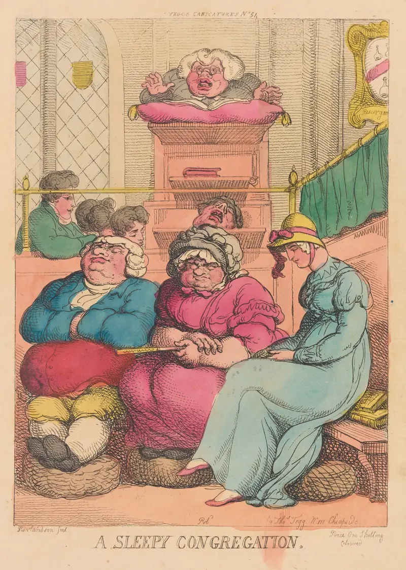 En sömnig församling av Thomas Rowlandson