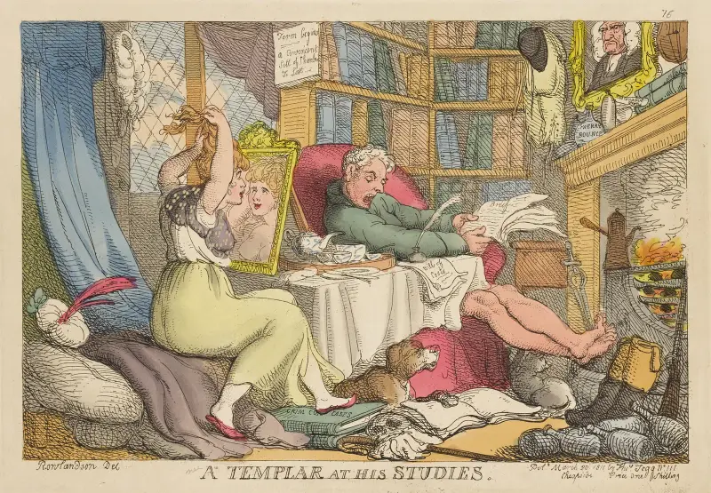En tempelherre vid sina studier av Thomas Rowlandson