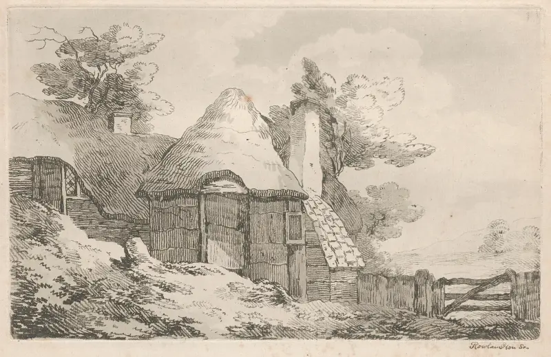 Ett bondhus med halmtak av Thomas Rowlandson