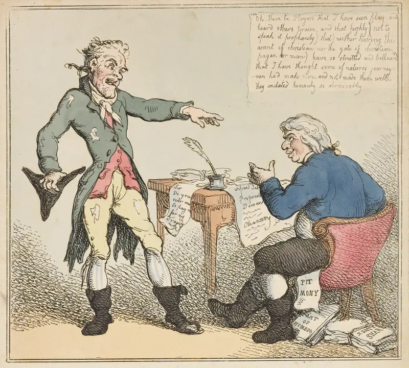 A theatrical candidate, Thomas Rowlandson