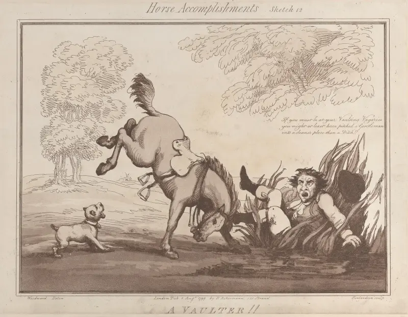 Ein Stabhochspringer von Thomas Rowlandson